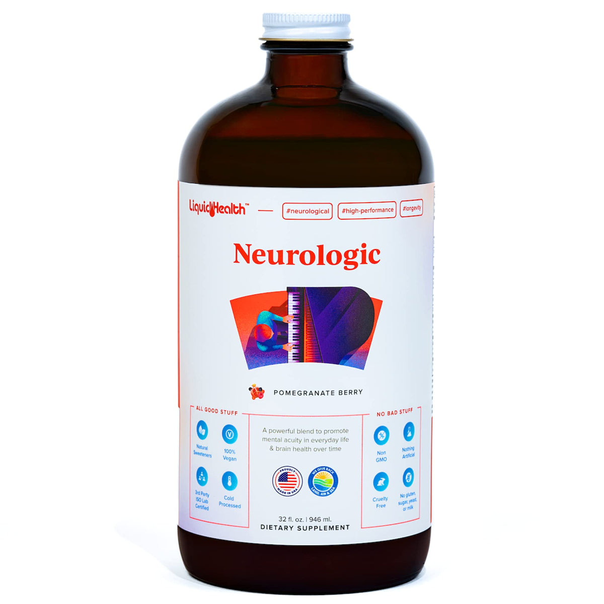 LIQUIDHEALTH Neurologic Focus Supplement Brain Booster - 32 oz