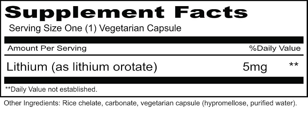 Priority One Vitamins Lithium Organic 5mg - 100 Vegetarian Capsules - image 2