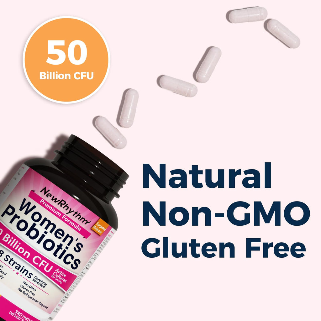 NewRhythm Women's Probiotics 50 Billion CFU - 60 Vegan Capsules - image 2