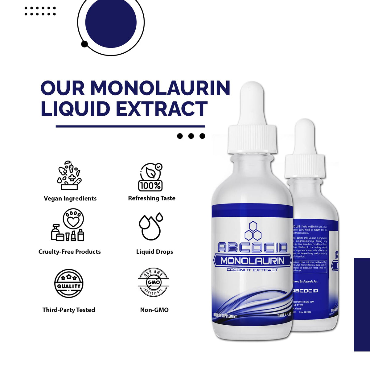 ABCOCID Monolaurin Liquid Extract 900 mg - 4.8 Oz - image 7