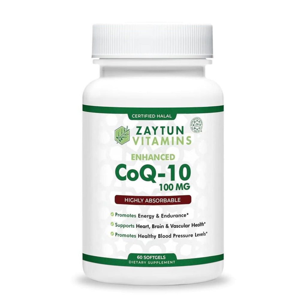 Zaytun Halal CoQ10 Softgels for Heart Health & Energy - 60 Mini Softgels
