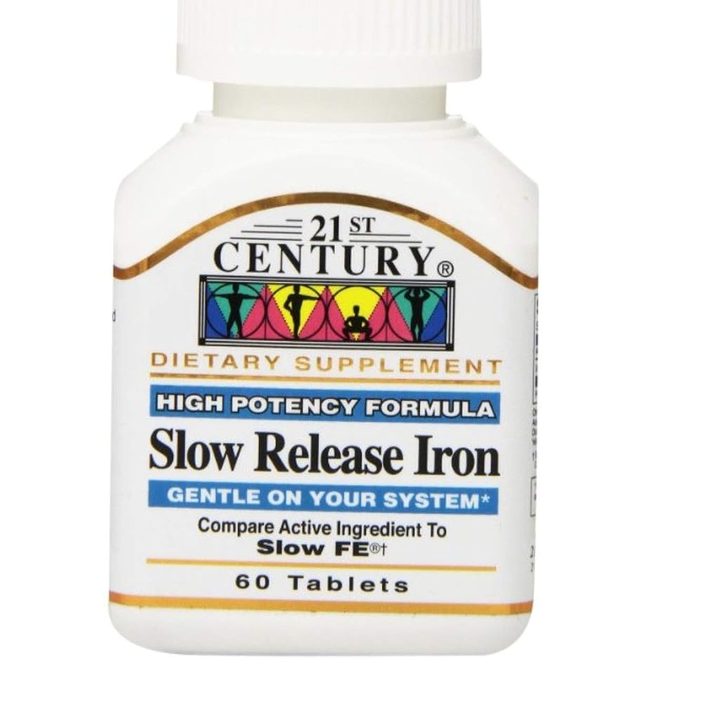 PIDOTI 21st Century Slow Release Iron Tablets - 60 Count (Pack of 4)