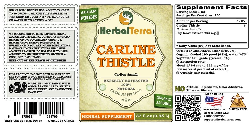 Herbal Terra LLC Carline Thistle (Carlina acaulis) Tincture
