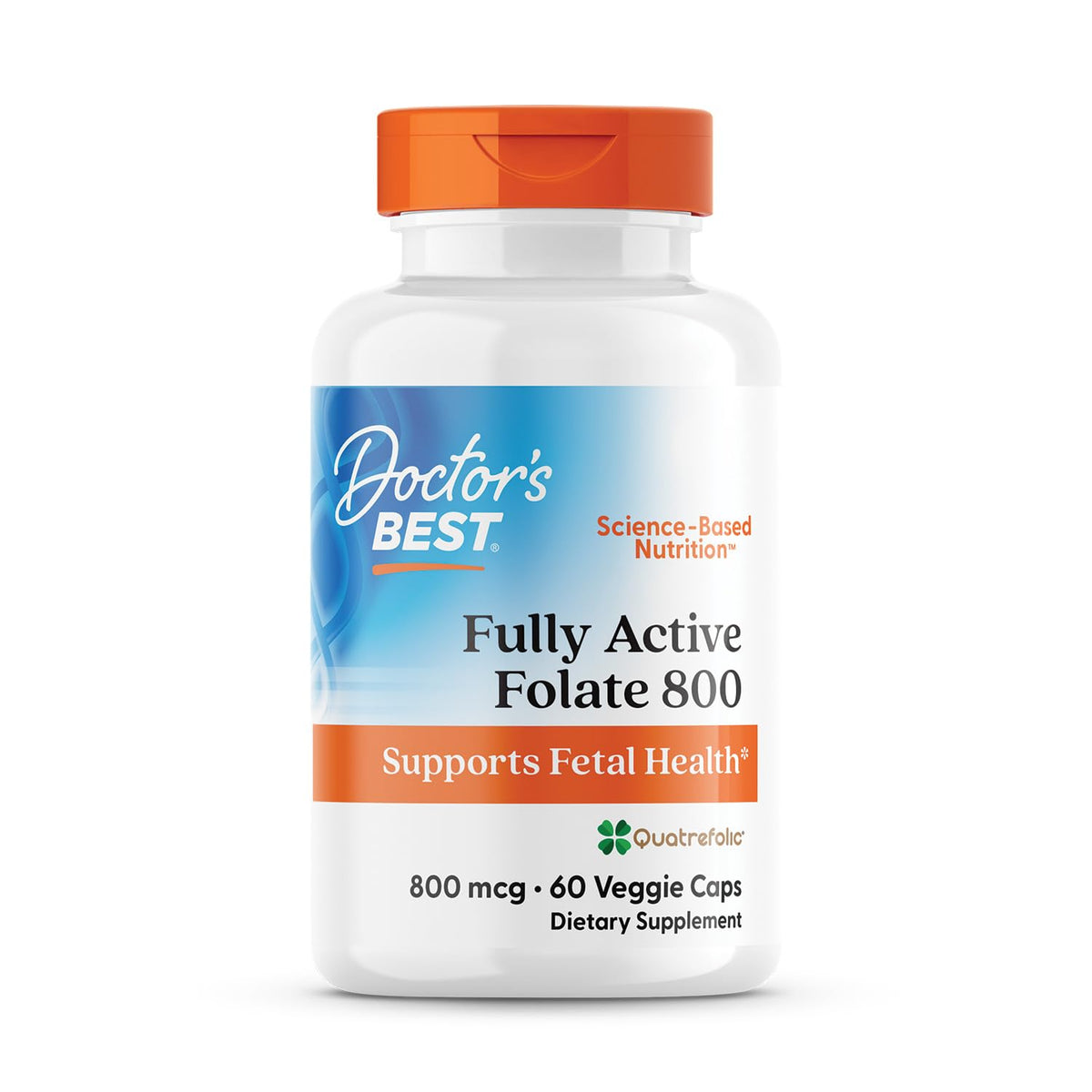 Doctor's BEST Folate Supplement 800 mcg - 60 Vegetarian Capsules