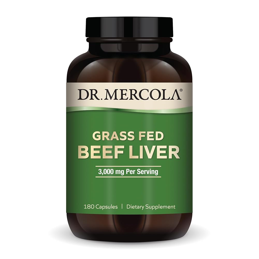 Dr. Mercola Grass Fed Beef Liver 3000 mg - 180 Capsules