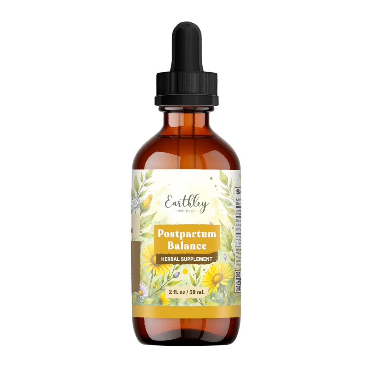 Earthley Wellness Postpartum Balance Herbal Supplement - 2 Fl Oz