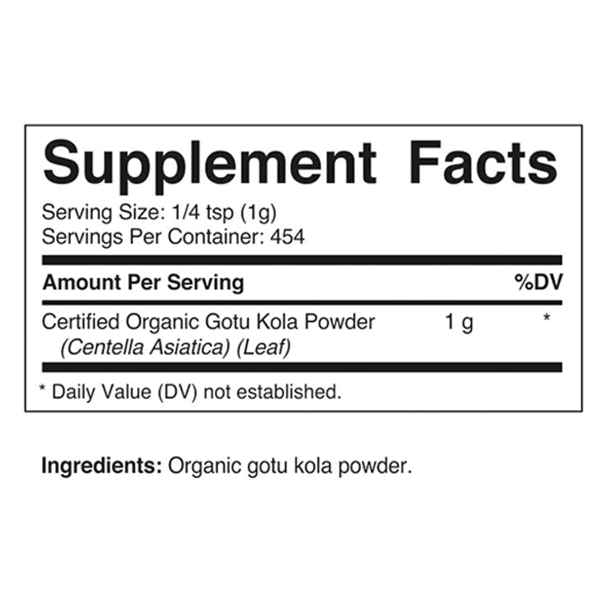 Vitamatic Certified USDA Organic Gotu Kola Powder - 16 Ounces - image 2