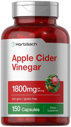 Horbäach Apple Cider Vinegar Capsules 1800mg - 150 Count
