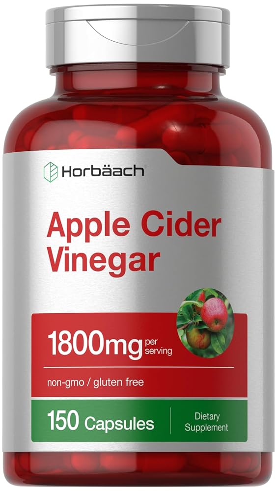 Horbäach Apple Cider Vinegar Capsules 1800mg - 150 Count
