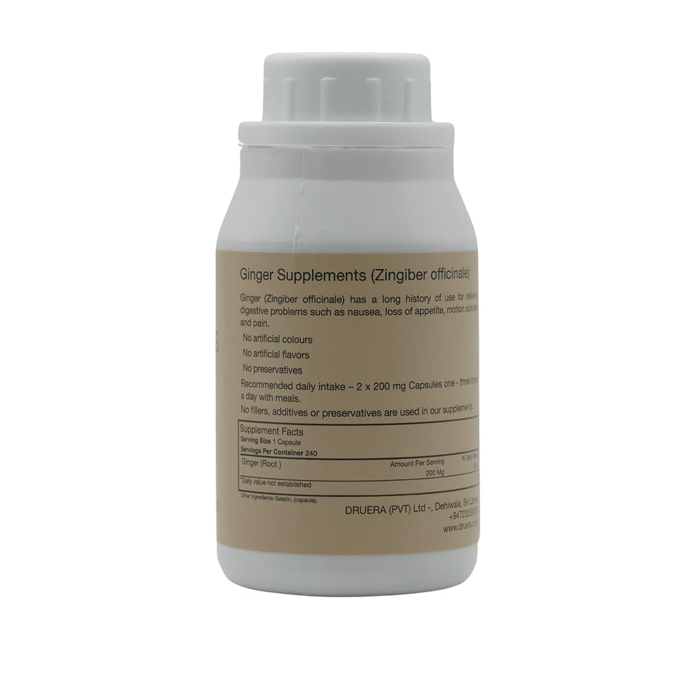 Dru Era Ginger Supplement 200mg - 240 Capsules - image 4