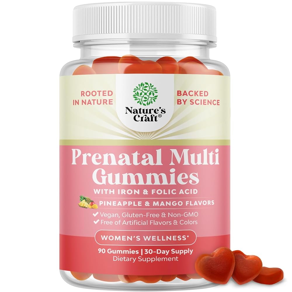 Natures Craft Prenatal Gummies with Iron and Folic Acid - 90 Gummies