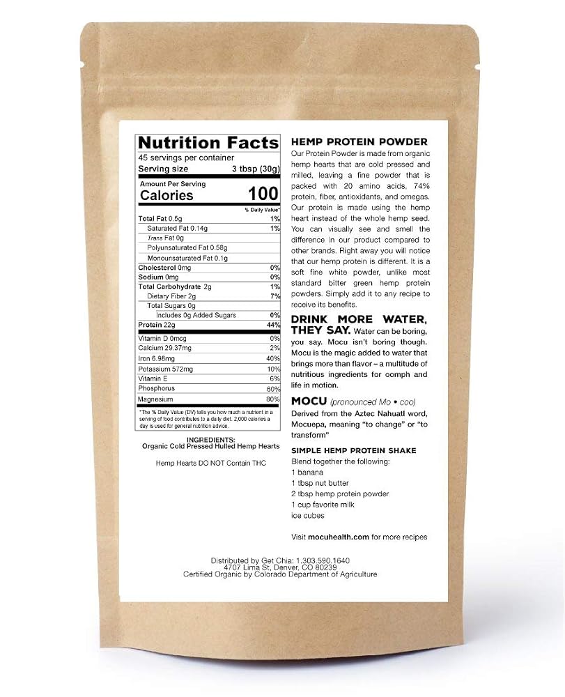 Sioditin MOCU Organic Hemp Heart Protein Powder - 6 lbs - image 2