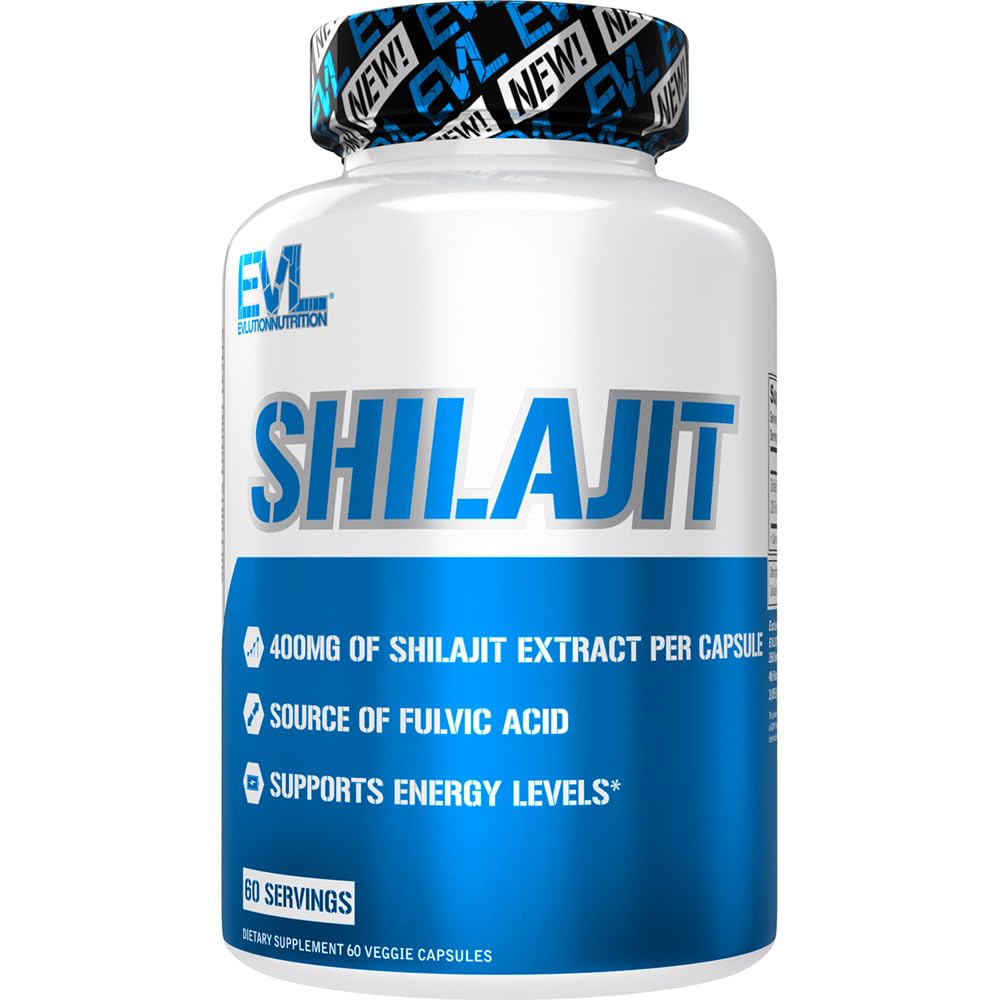Evlution Nutrition Shilajit 400mg Energy Support - 60 Vegetarian Capsules