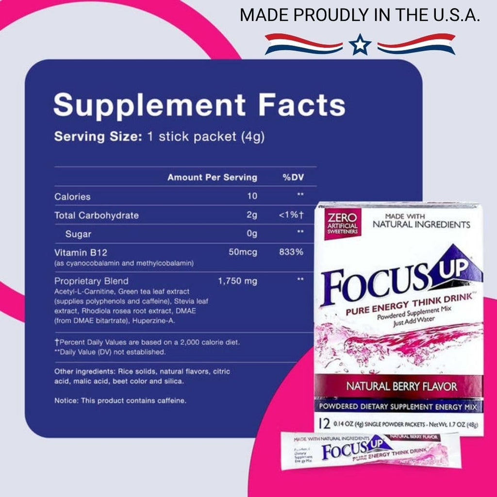 Xooma FocusUP Think Drink Brain Support Powder - 12 Stick Packs - image 2