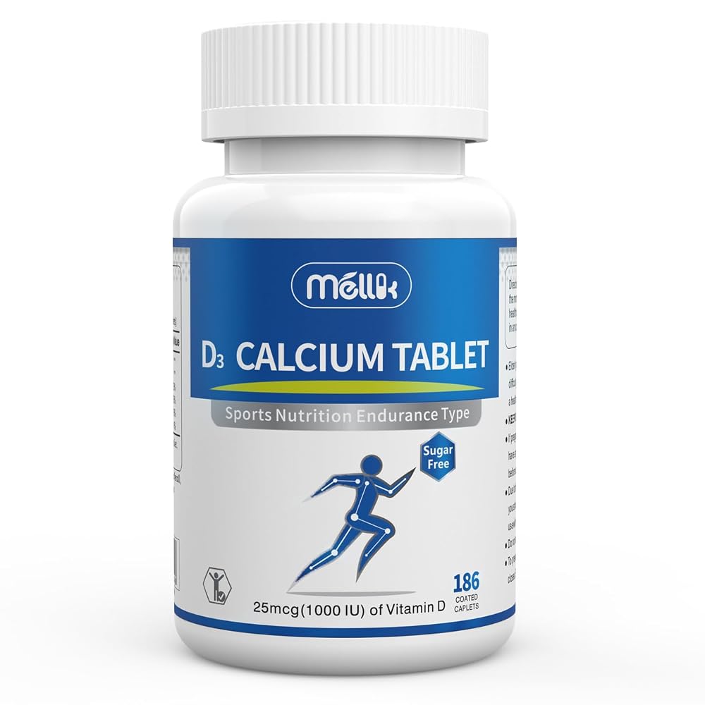Mellk Calcium Supplement with Vitamin D3 and Magnesium - 186 Tablets
