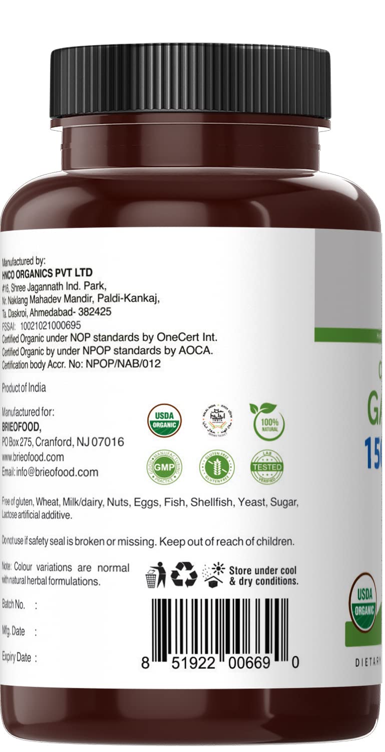 Brieofood Organic Garlic 1500mg - 90 Vegetarian Tablets - image 5