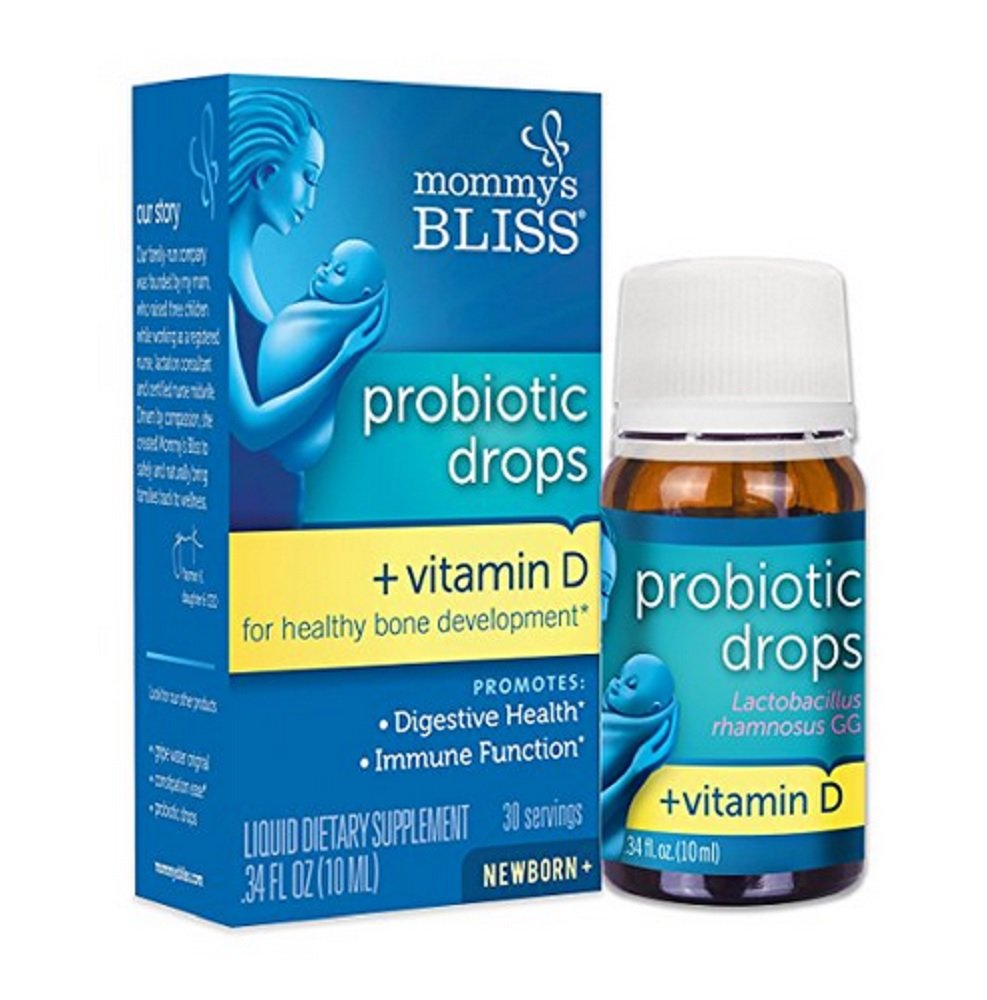 Mommy's Bliss Probiotic Drops + Vitamin D - 0.68 Fl Oz (Pack of 2)