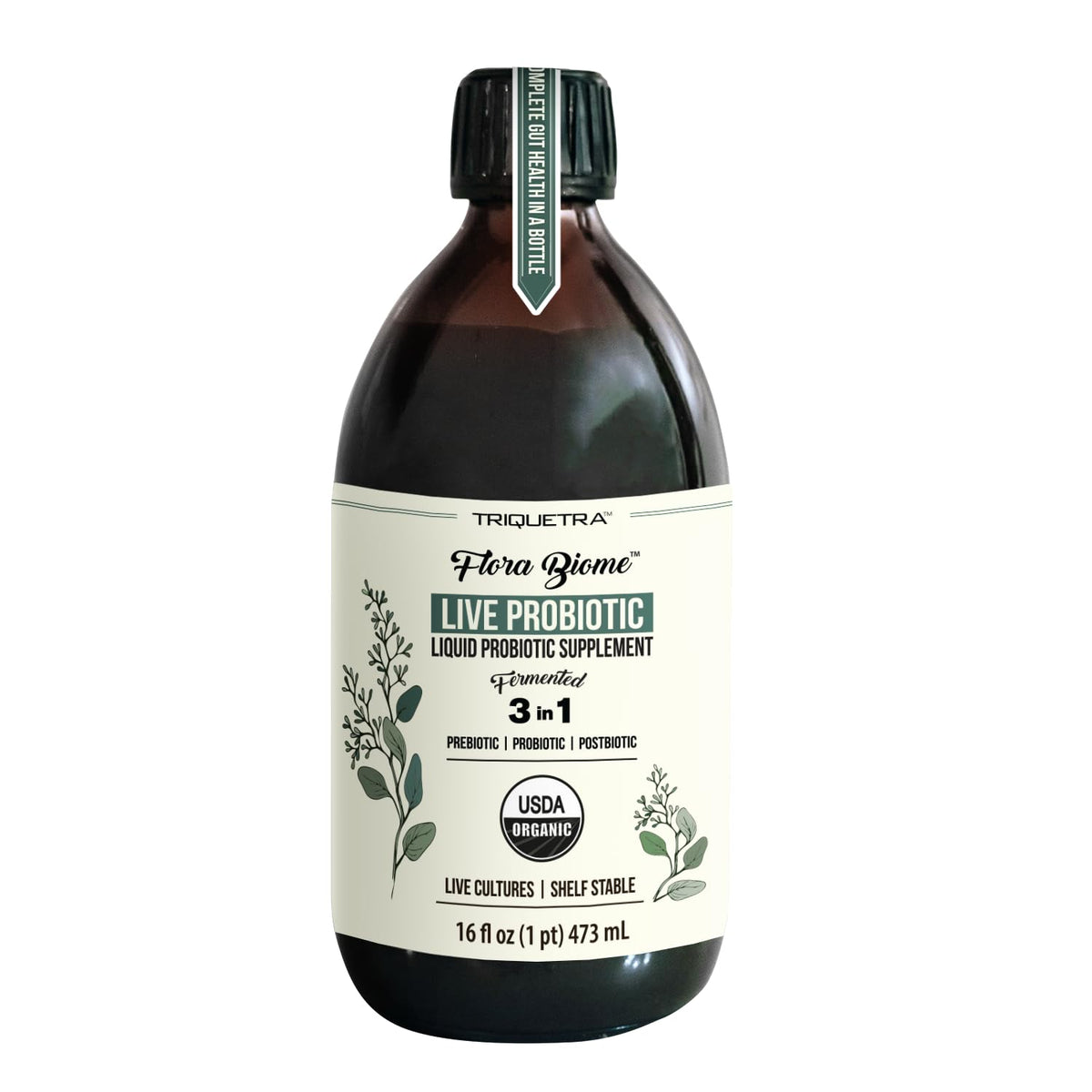 Triquetra Health Flora Biome Organic Live Culture Probiotic - 16 Fl Oz