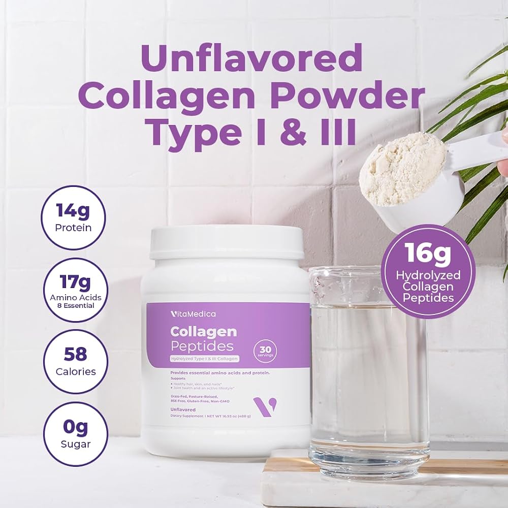 VitaMedica Collagen Peptides Powder Hydrolyzed Types I & III - 2 Pack - image 3