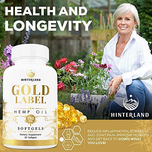 Hinterland Gold Label Hemp Oil 25mg - 30 Softgels - image 5