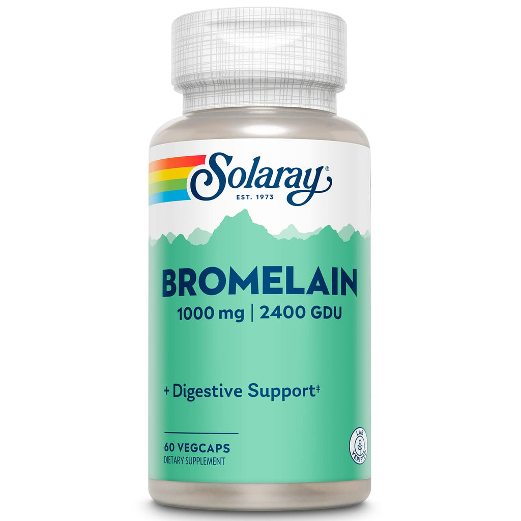 SOLARAY Bromelain Supplement 1000mg - 60 Vegetarian Capsules