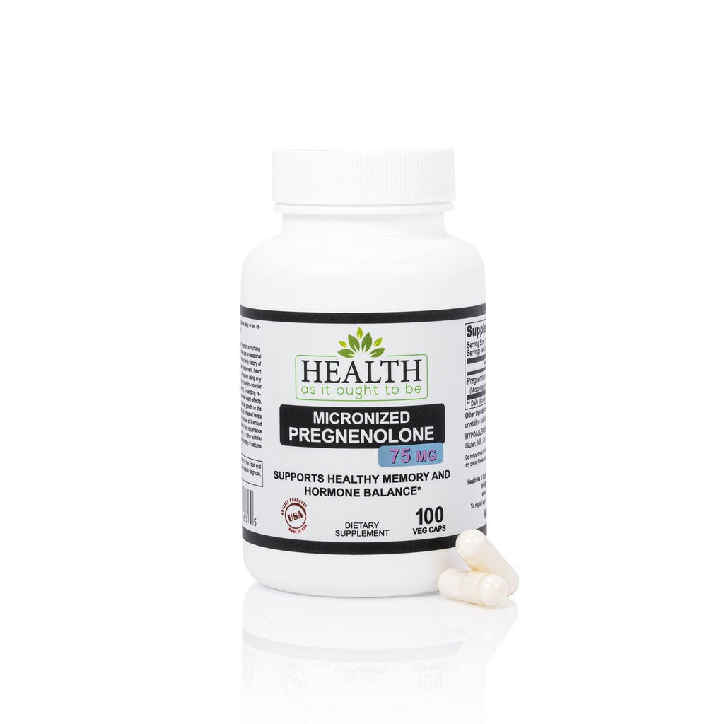 Health As It Ought To Be Pregnenolone Micronized 75mg - 100 Capsules