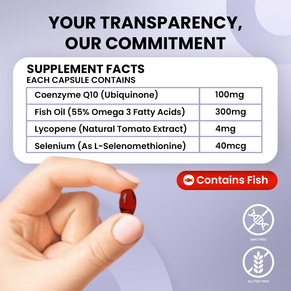 Briyosis CoQ10 100mg with Omega 3 EPA DHA - 90 Softgels - image 9