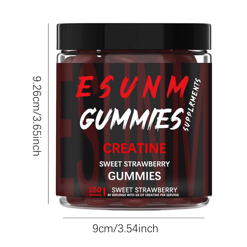 ESUNM Creatine Monohydrate Gummies Blue Raspberry - 150 Count - image 2