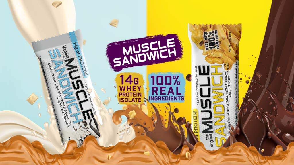 Muscle Sandwich Protein Bars, Variety Pack - 12 Count - image 3