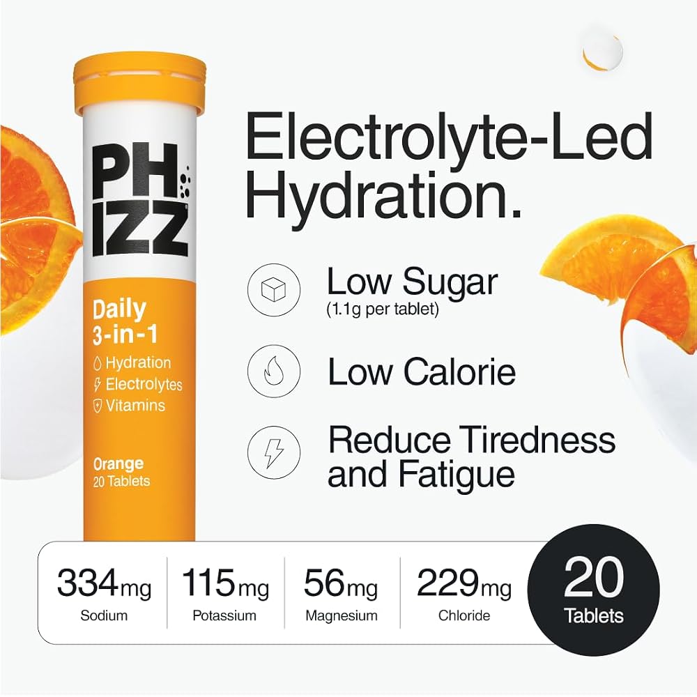 Phizz Electrolyte Multivitamin Rehydration Tablets Orange - 20 Tablets - image 3