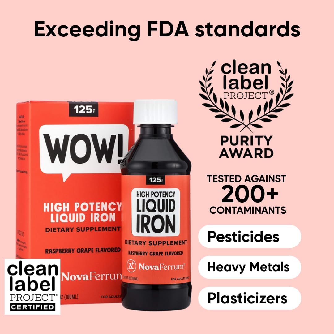 NovaFerrum Wow 125mg High Potency Liquid Iron Supplement - 6 Fl Oz - image 2