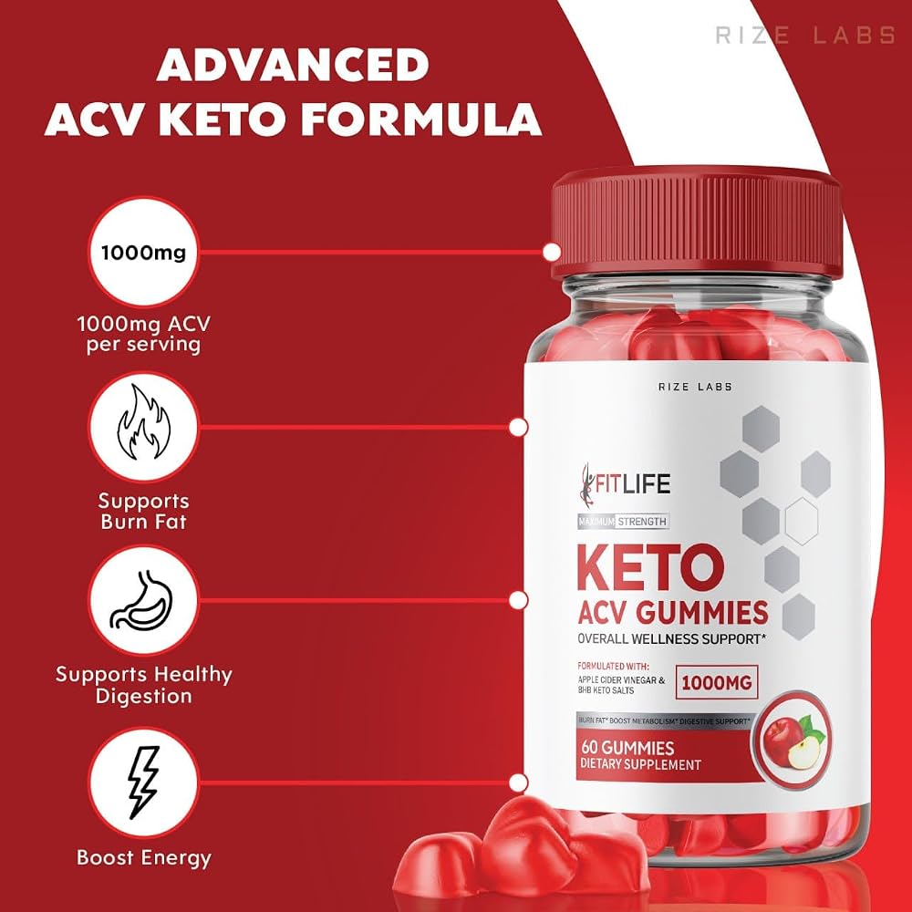rize labs FitLife Keto ACV Gummies Weight Loss Support - 60 Gummies - image 2