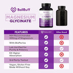 BallBuff Magnesium Glycinate 400mg Sleep Support - 90 Capsules - image 8