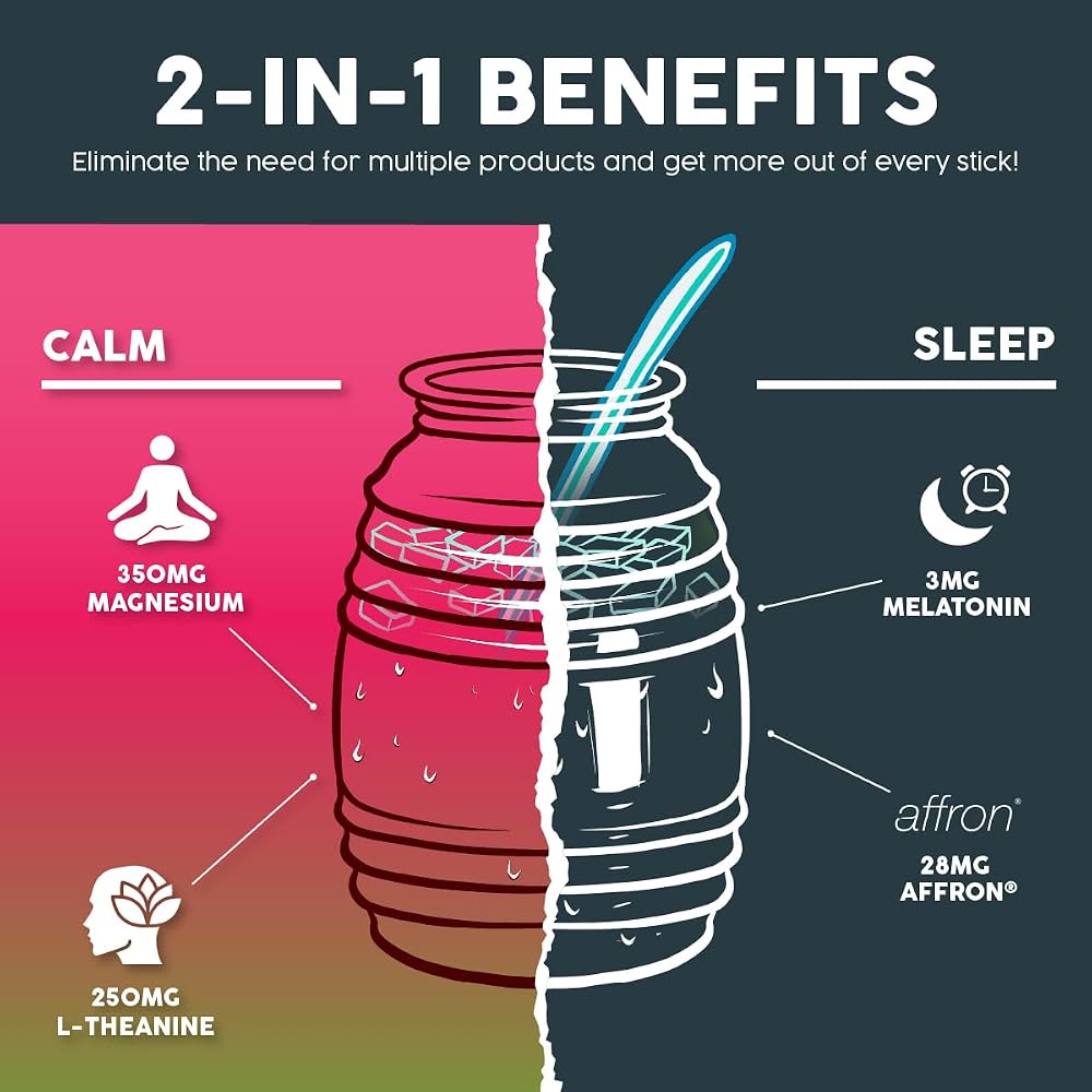 Taste Salud 2-in-1 Calm + Sleep Drink Mix Prickly Pear - 15 Stick Packs - image 4