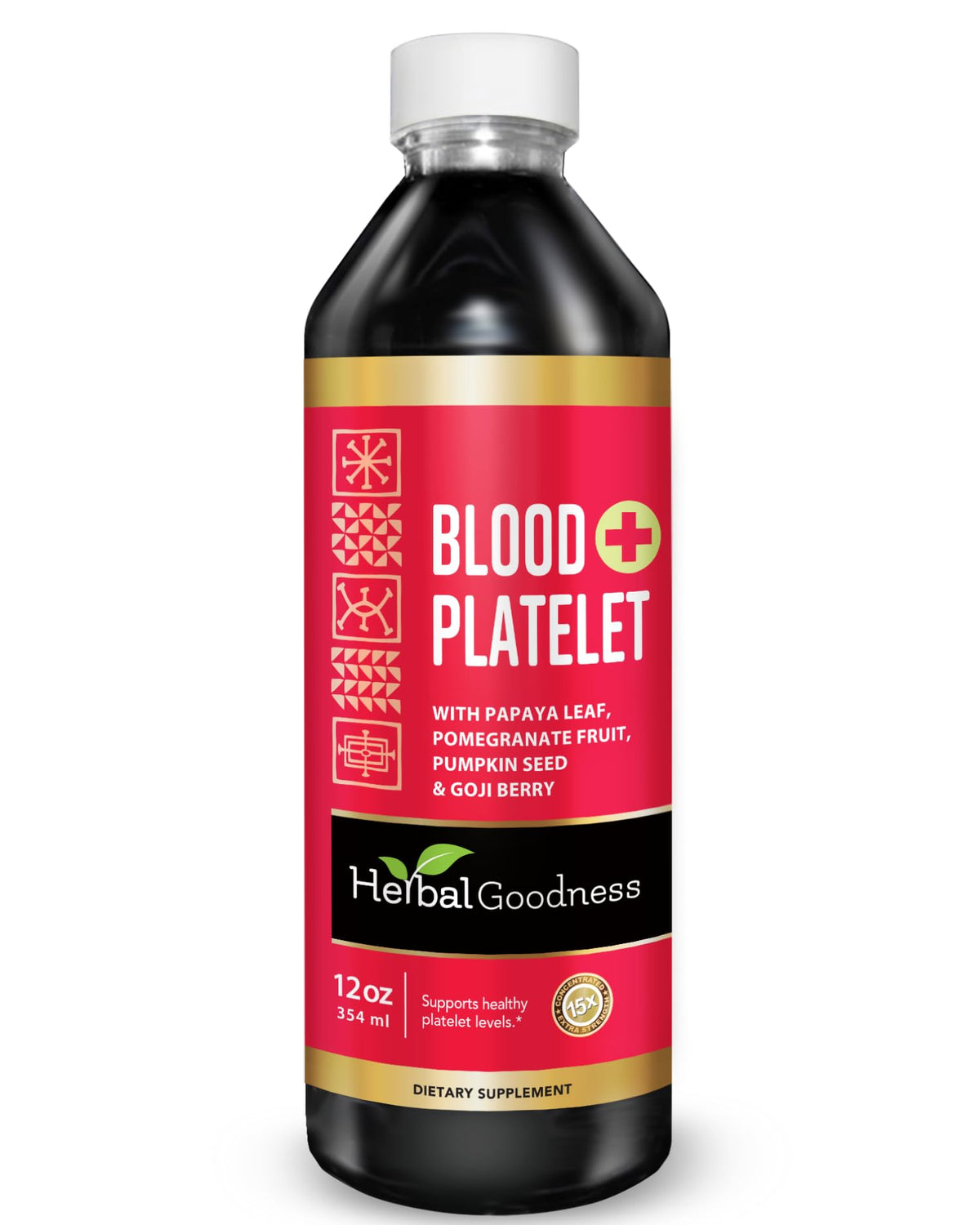 Herbal Goodness Papaya Leaf Blood Platelet Liquid Supplement - 12 fl oz