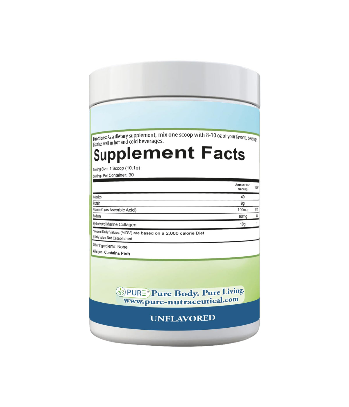 PURE Hydrolyzed Marine Collagen Powder - 30 Servings - image 3