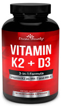 Divine Bounty Vitamin K2 (MK7 & MK4) with D3 5000 IU - 90 Capsules