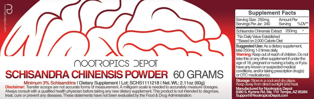 Nootropics Depot Schisandra Chinensis Powder - 60 Grams - image 2