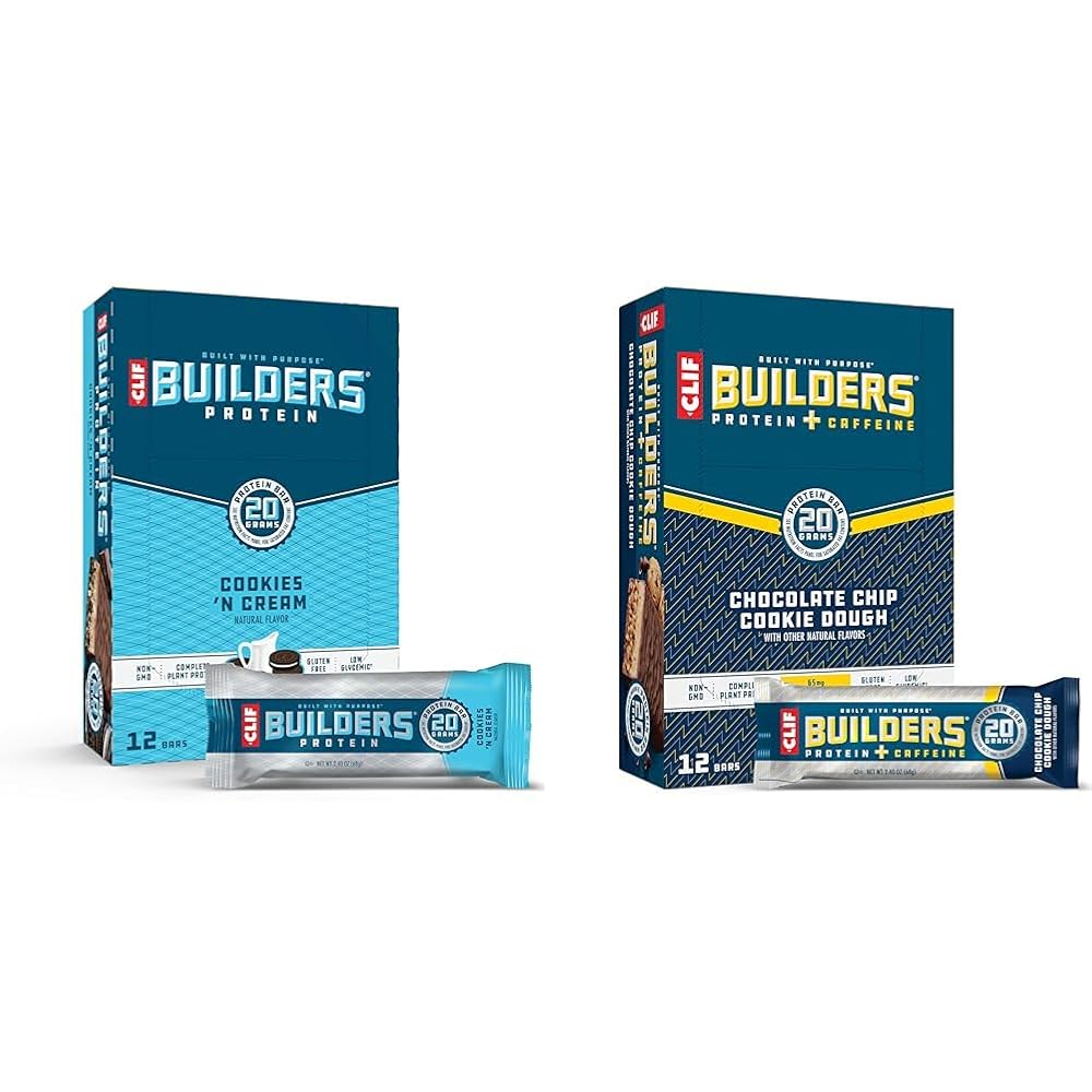 Clif Builders Protein Bars Bundle - 20g Plant Protein - 12 Count