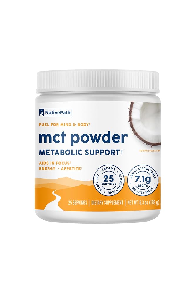 NativePath MCT Oil Powder Keto C8 & C10 Unflavored - 25 Servings