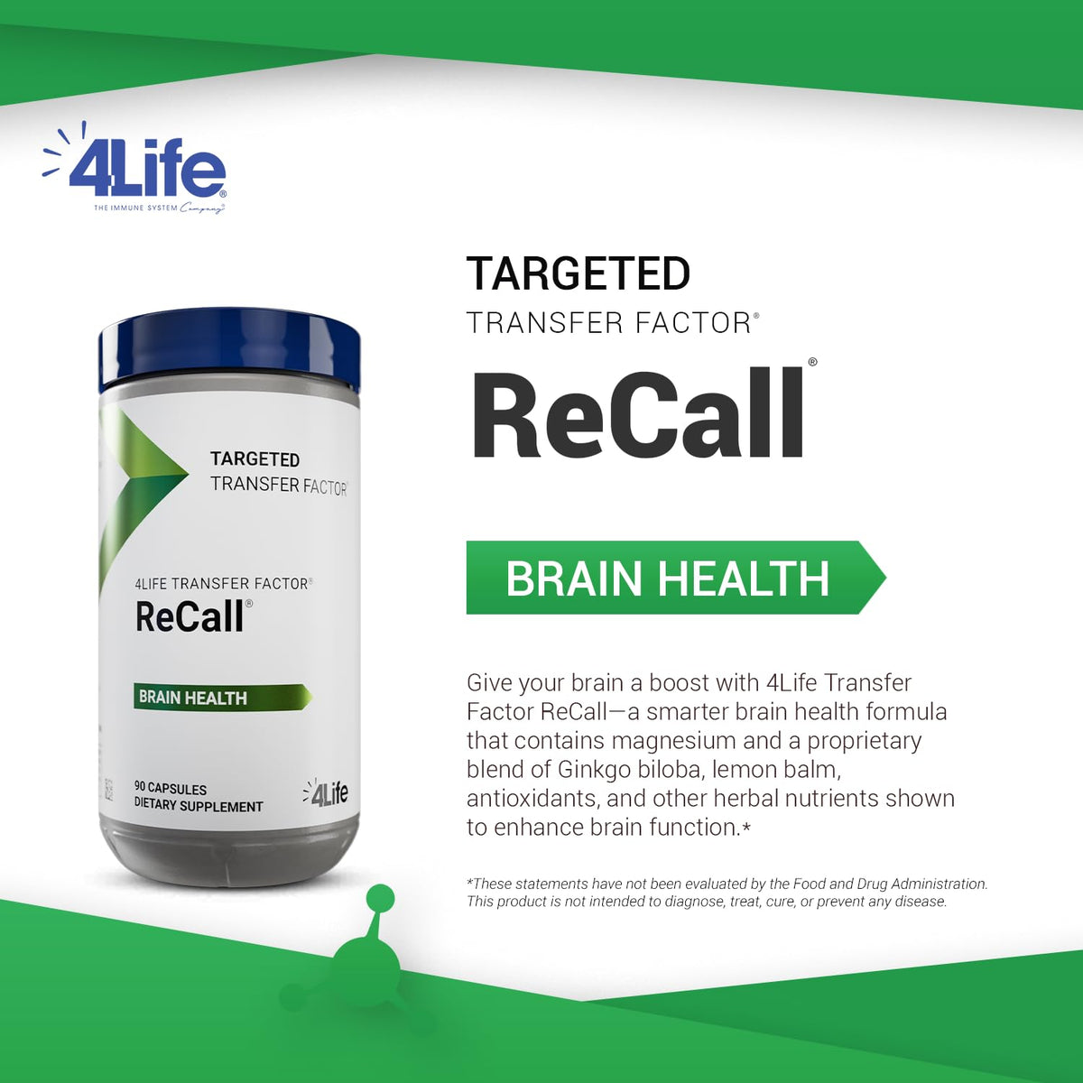 4Life Transfer Factor Recall Brain Support - 90 Vegetarian Capsules - image 3