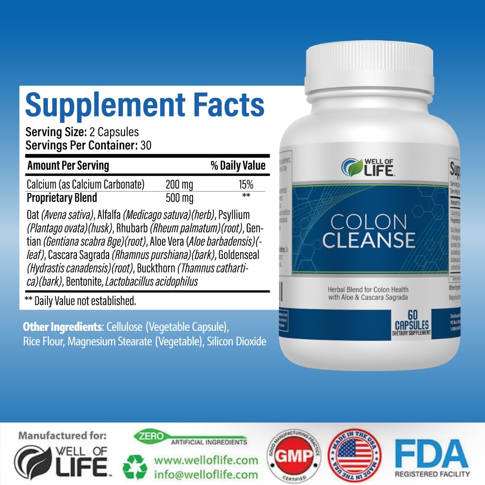 Well of Life Super Colon Cleanse Pills Digestive Support - 60 Capsules - image 5