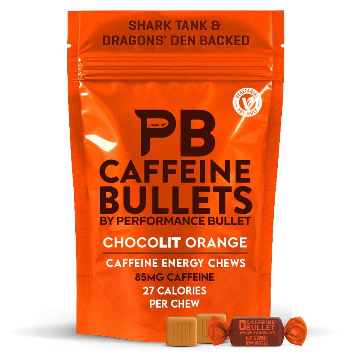 Caffeine Bullet Energy Gummies - Chocolate Orange Chews: 100mg