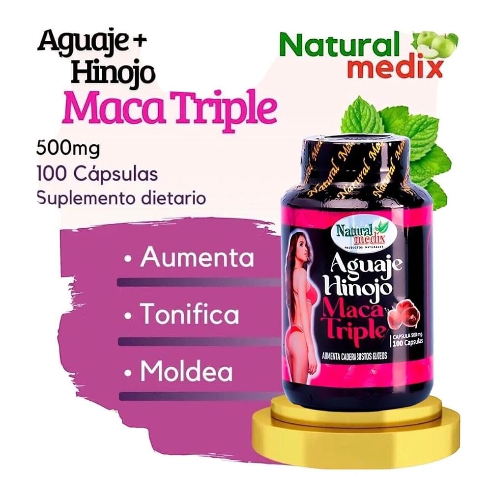 Natural medix Aguaje Hinojo Maca Triple Botanical Blend - 100 Capsules - image 5