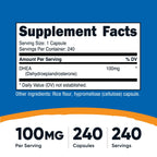 Nutricost DHEA 100mg Capsules - Gluten Free