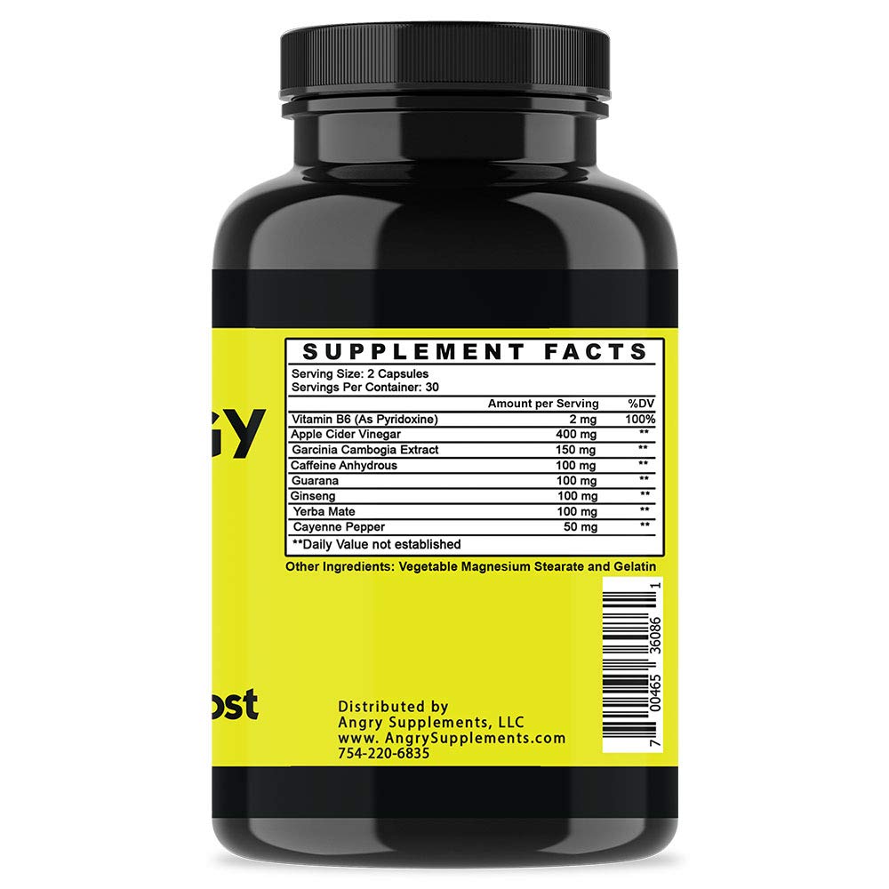 Angry Energy Caffeine Capsules by Angry Supplements
