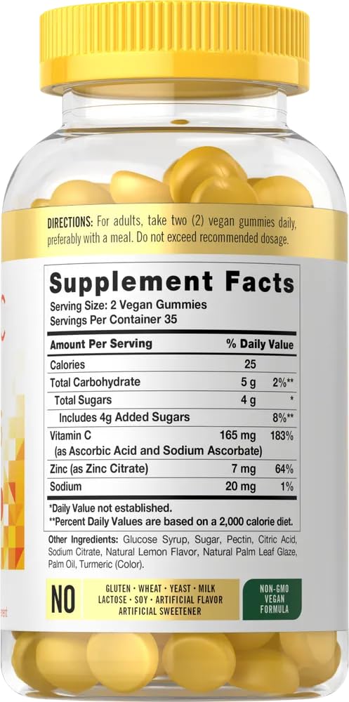 Carlyle Vitamin C and Zinc Gummies Immune Support - 70 Count - image 2