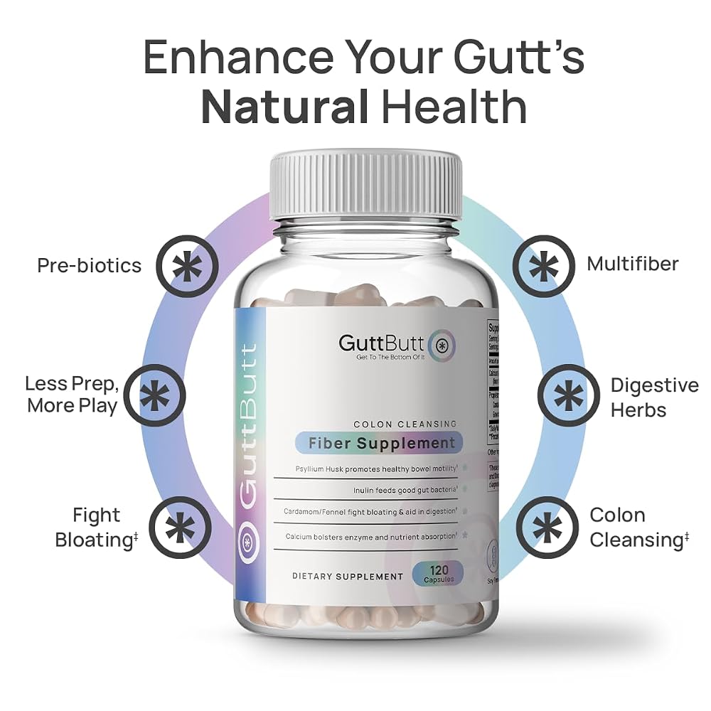 GuttButt Vegan Cleanliness Fiber Supplement - 120 Capsules - image 2