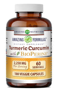 Amazing Nutrition Turmeric Curcumin with Bioperine 2250 mg - 180 Veggie Capsules