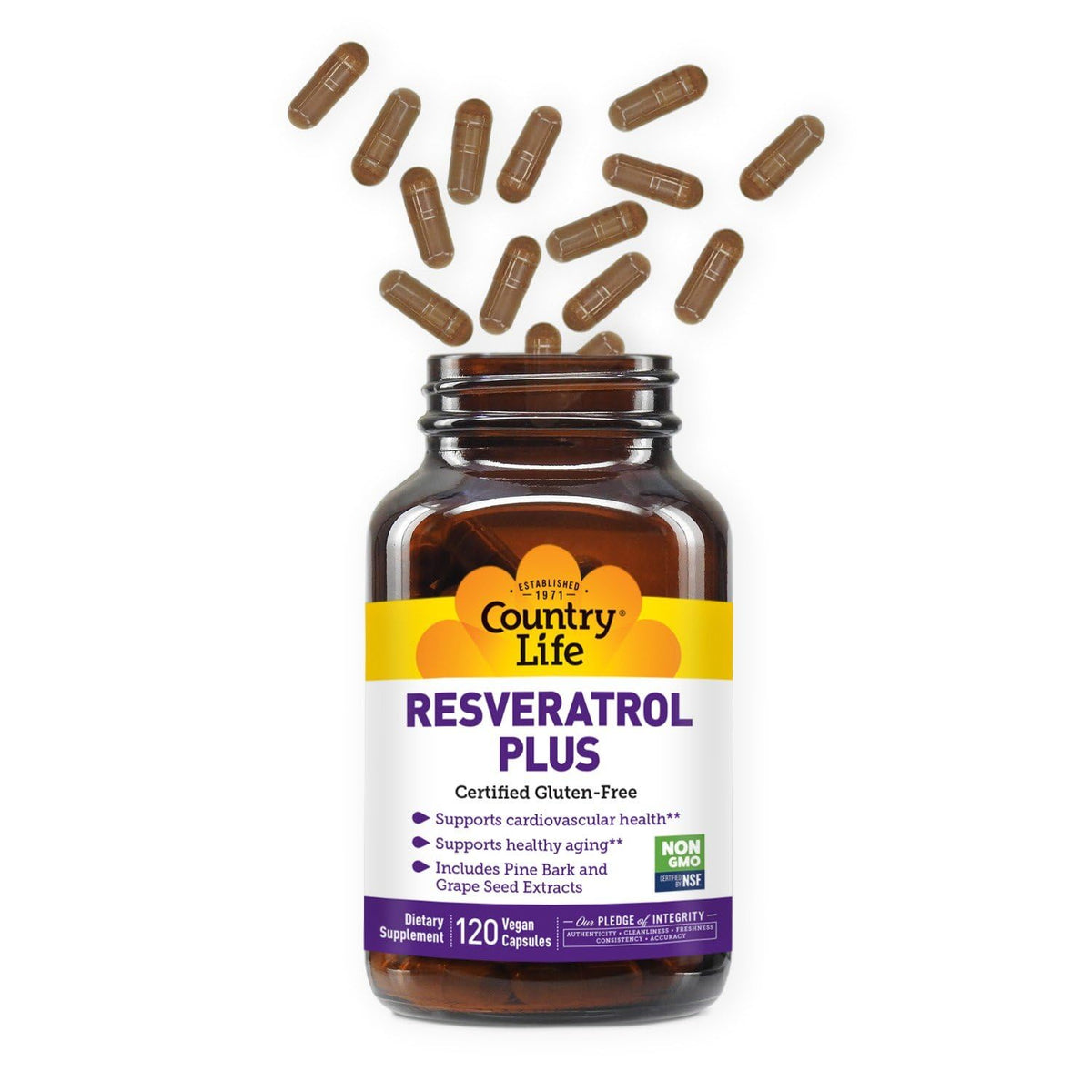 Country Life Resveratrol Plus 100 mg - 120 Vegan Capsules - image 2